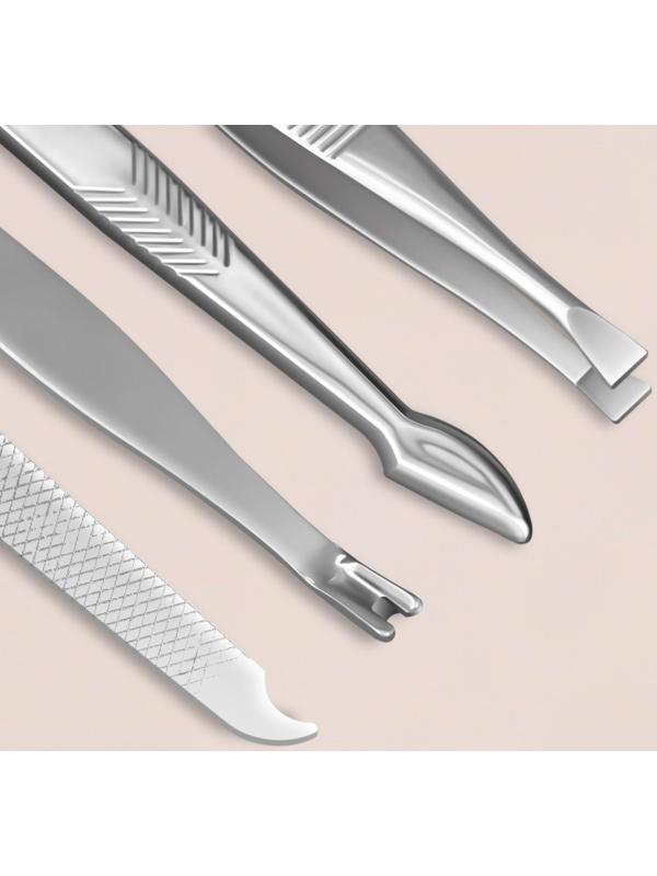 Набор маникюрный, 7 предметов, в футляре, рисунок мрамор