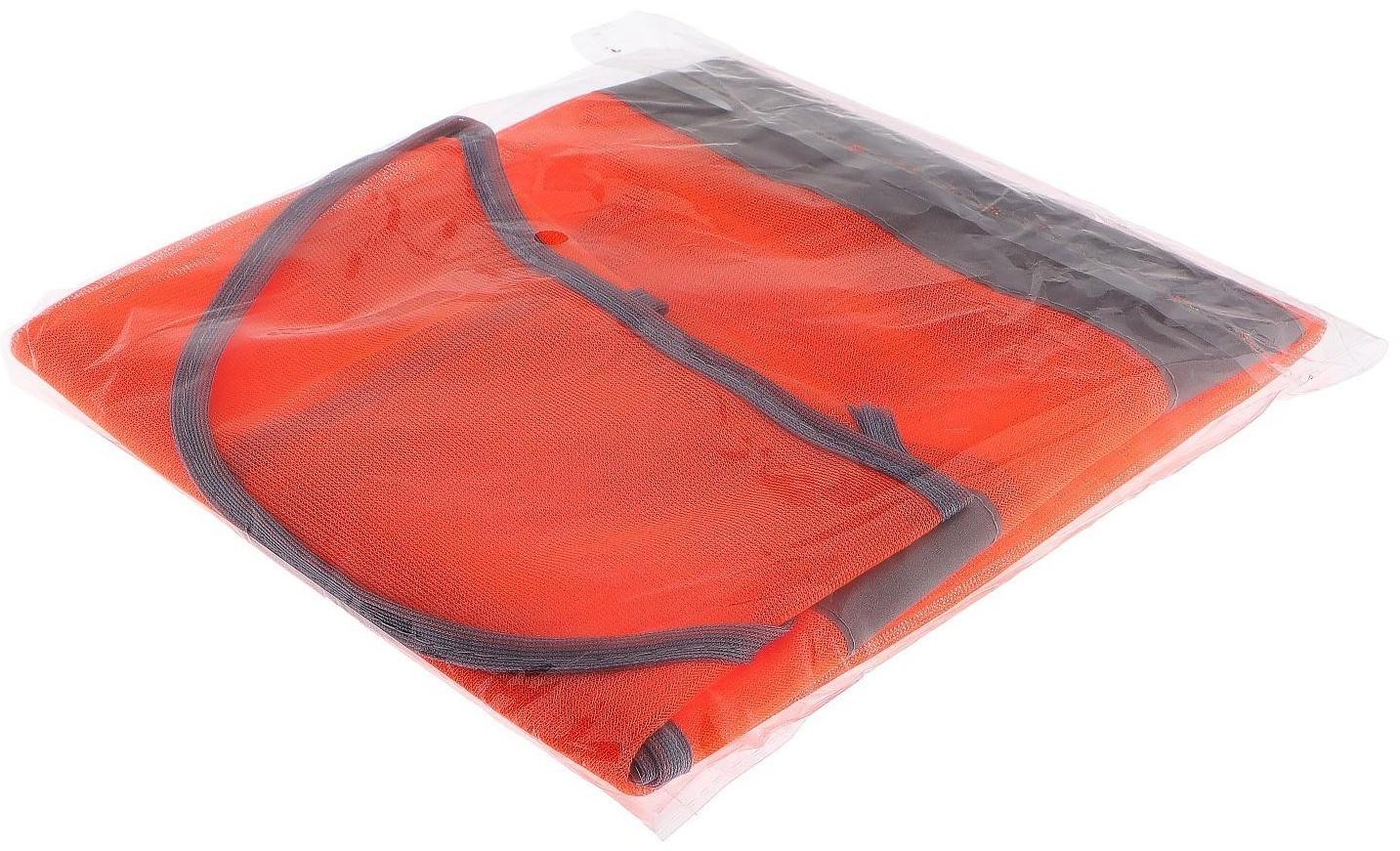 Жилет со светоотражающими полосами, детский, р. 30-34, 58х50 см, оранжевый