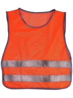 Жилет со светоотражающими полосами, детский, р. 30-34, 58х50 см, оранжевый