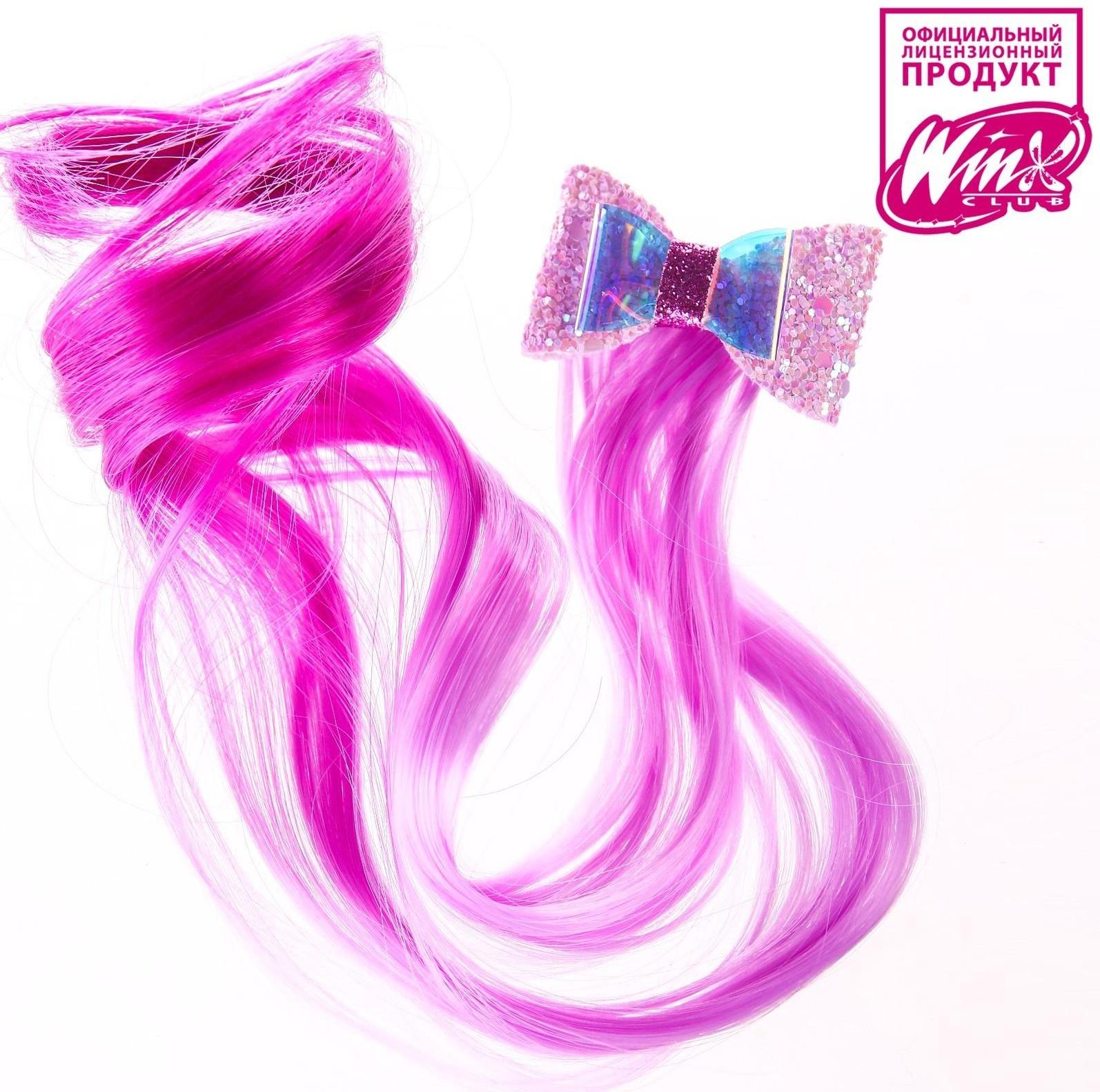 Прядь для волос МИКС бантик, WINX, 40 см