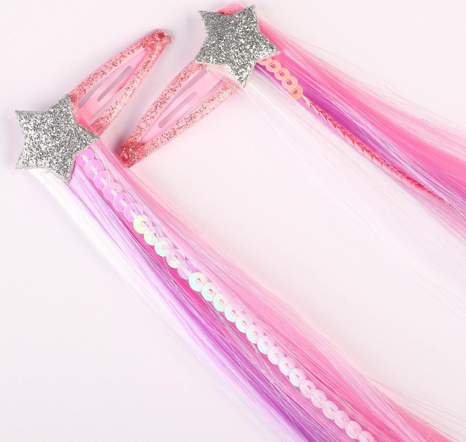 Набор прядей для волос на зажиме 