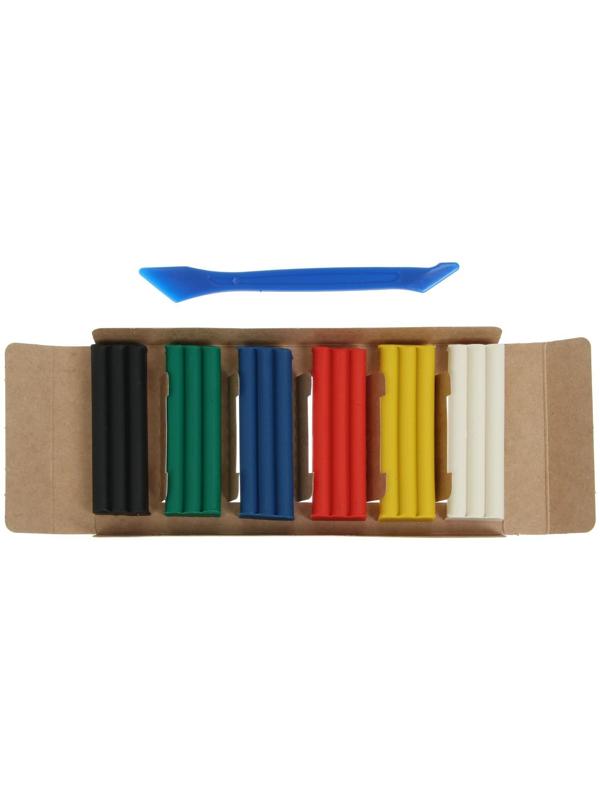 Пластилин мягкий, восковой, 6 цветов, 90 г, KIDS, со стеком