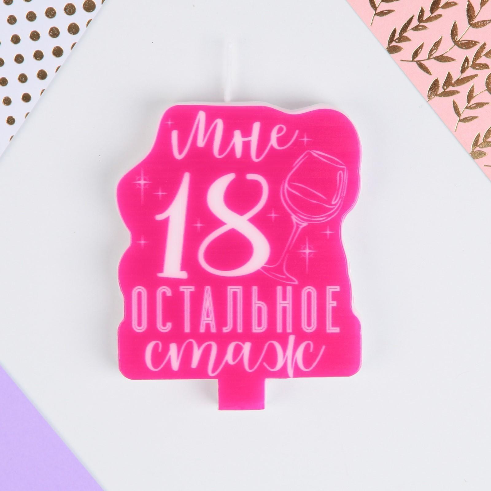 Свеча в торт «С Днём Рождения», 18 лет