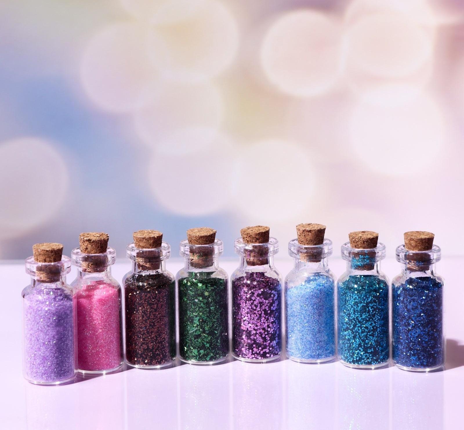 Косметический глиттер в баночке с пробкой, набор 8 шт. по 7 г