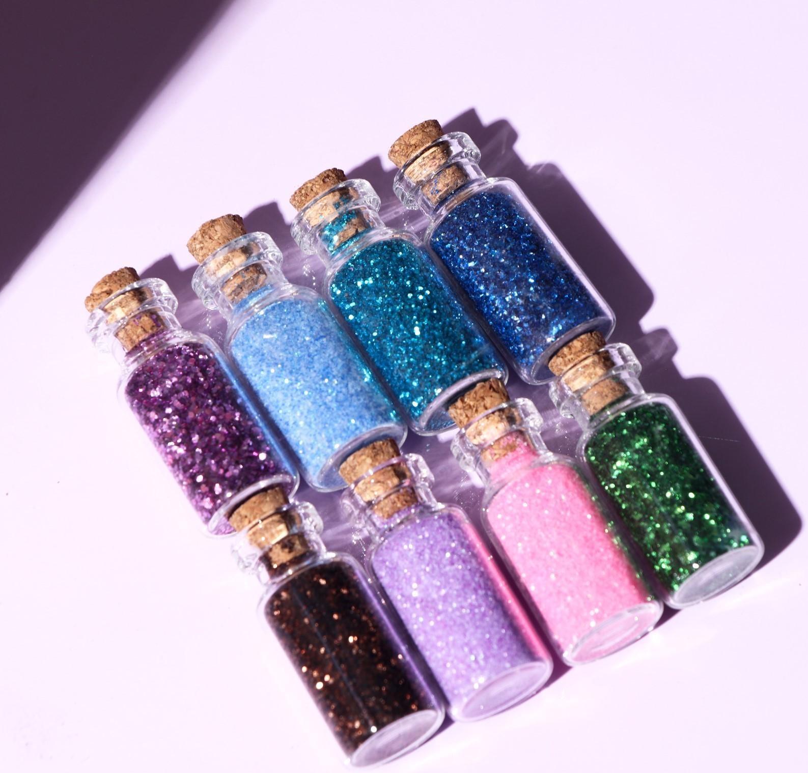 Косметический глиттер в баночке с пробкой, набор 8 шт. по 7 г