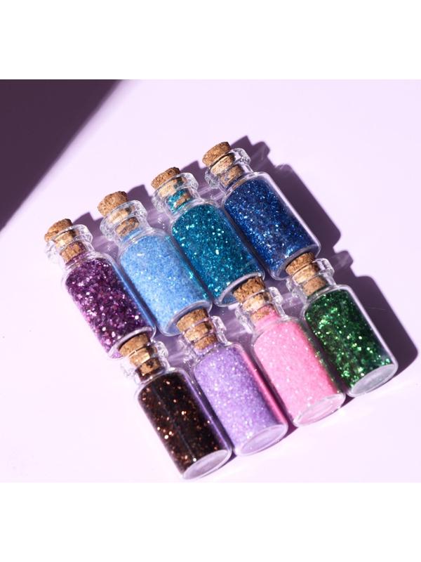 Косметический глиттер в баночке с пробкой, набор 8 шт. по 7 г