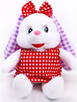 Мягкая игрушка «Зайка с бантом в горох»