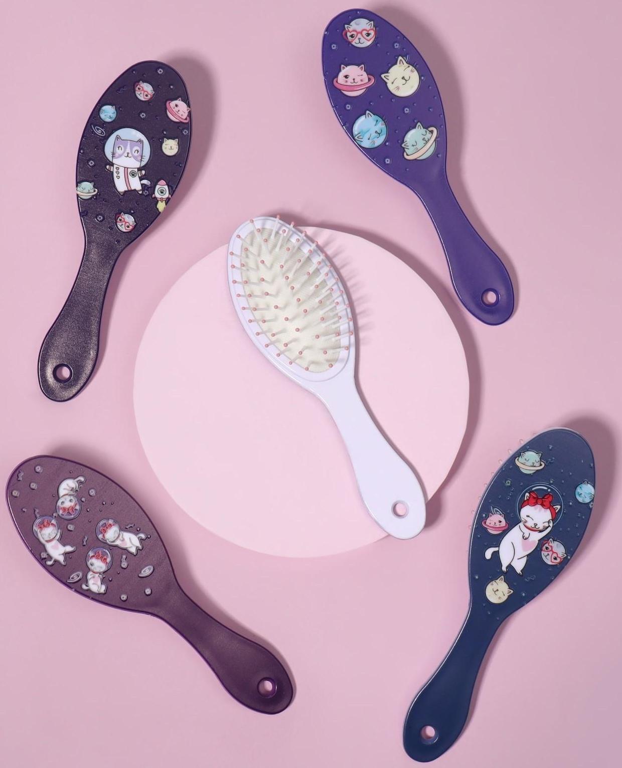 Расчёска массажная «Космос», 5,4 × 17,6 см, цвет МИКС