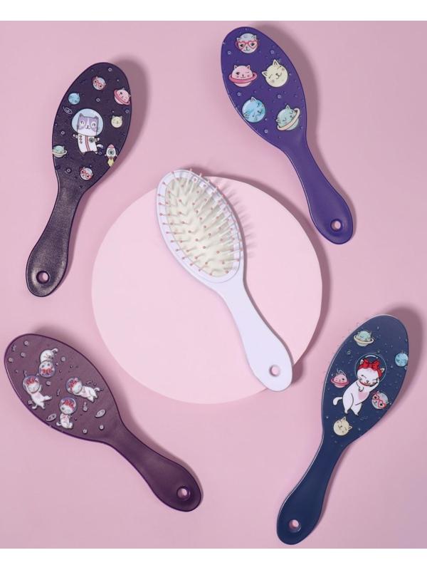 Расчёска массажная «Космос», 5,4 × 17,6 см, цвет МИКС