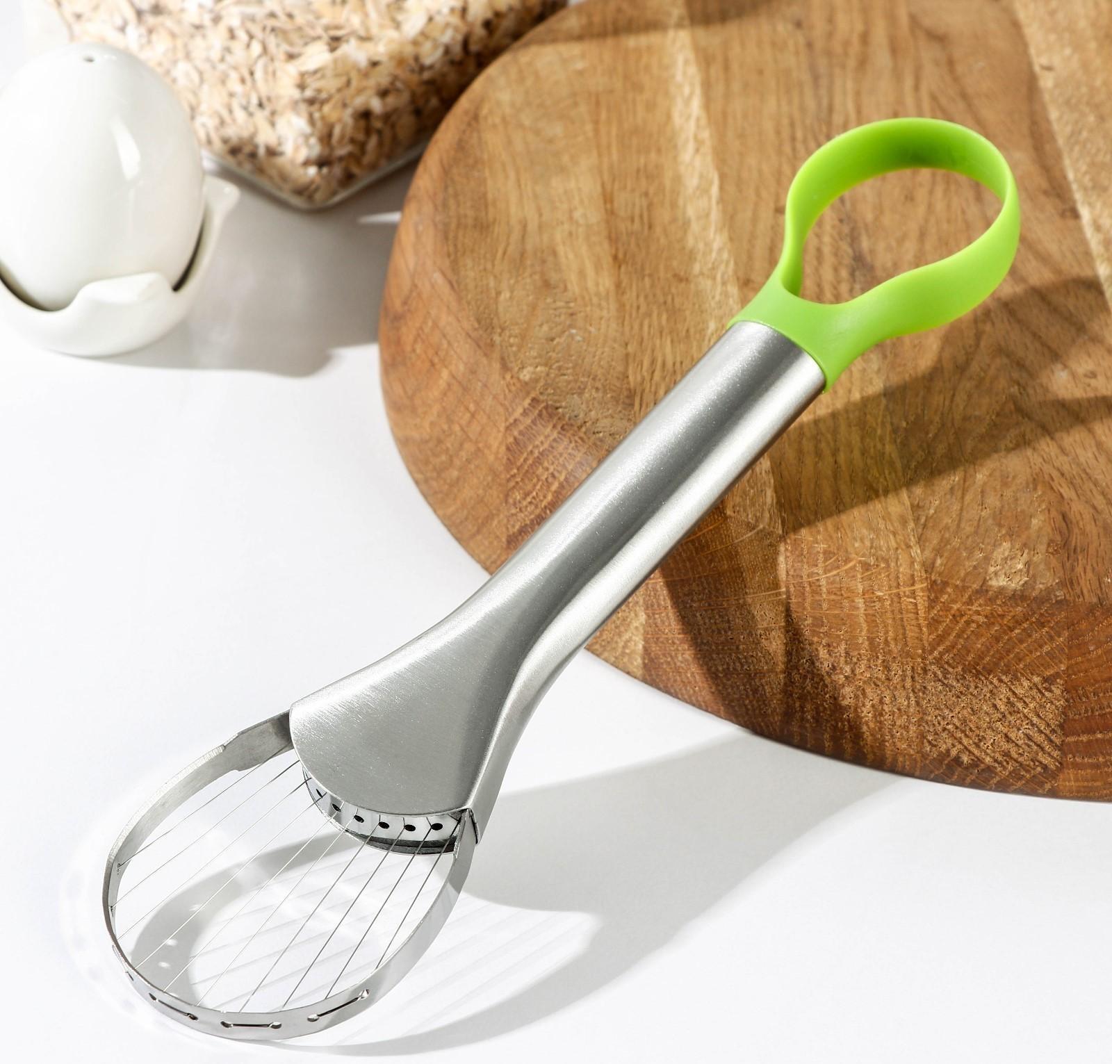 Нож для авокадо, 24×6 см, нержавеющая сталь, цвет зелёный