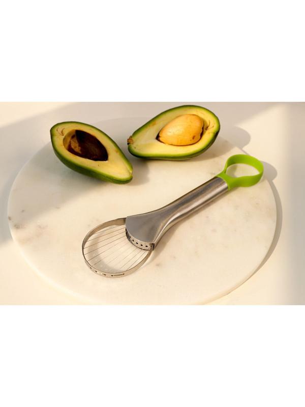 Нож для авокадо, 24×6 см, нержавеющая сталь, цвет зелёный