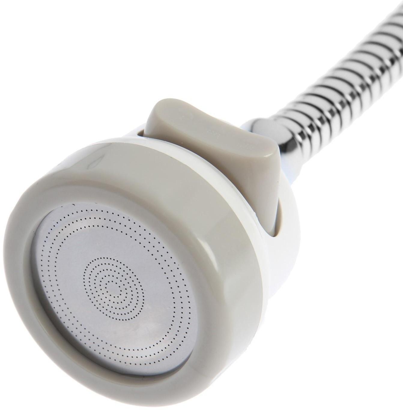 Аэратор ZEIN, регулировка потока, на гибком шланге, 190 мм, 3 режима, пластик, белый