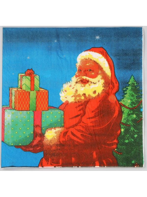 Салфетки бумажные «Дед Мороз с подарками», набор, 20 шт., 33 × 33 см