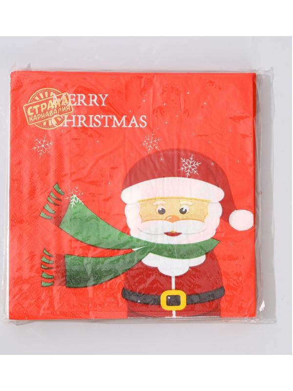 Салфетки бумажные «Дед Мороз», набор, 20 шт., 33 × 33 см