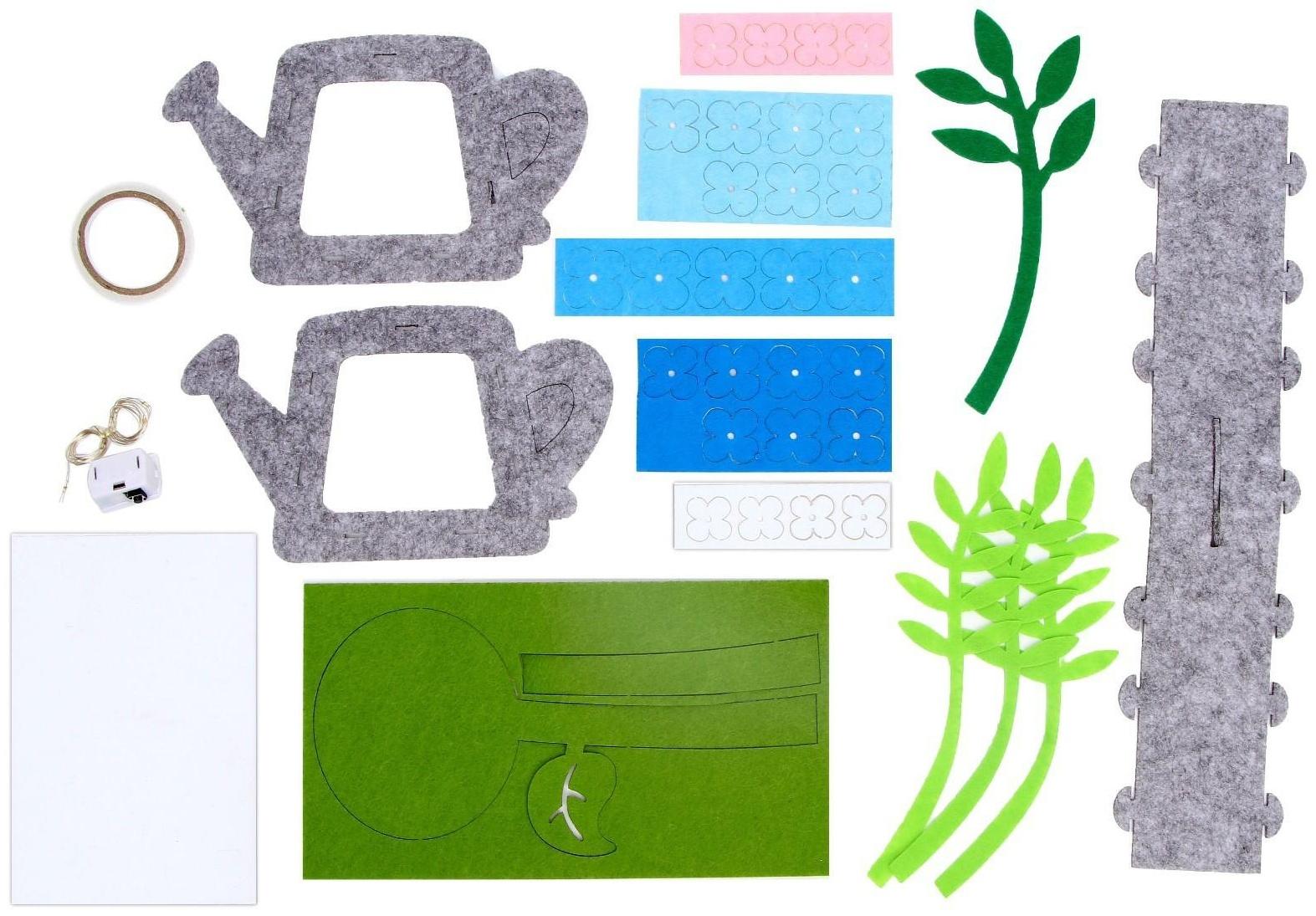 Набор для творчества, ночник из фетра «Цветочки»