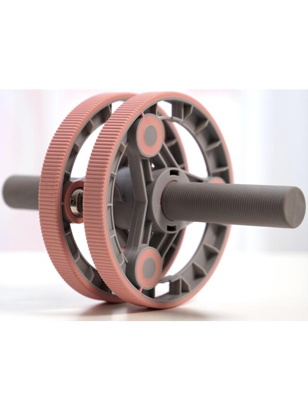 Набор для фитнеса: ролик, упор для пресса, эспандер грудной, цвет розовый