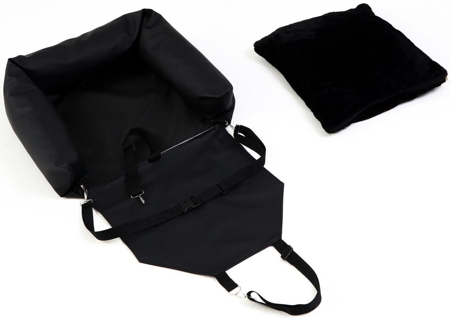 Автокресло для животных, экокожа, черный