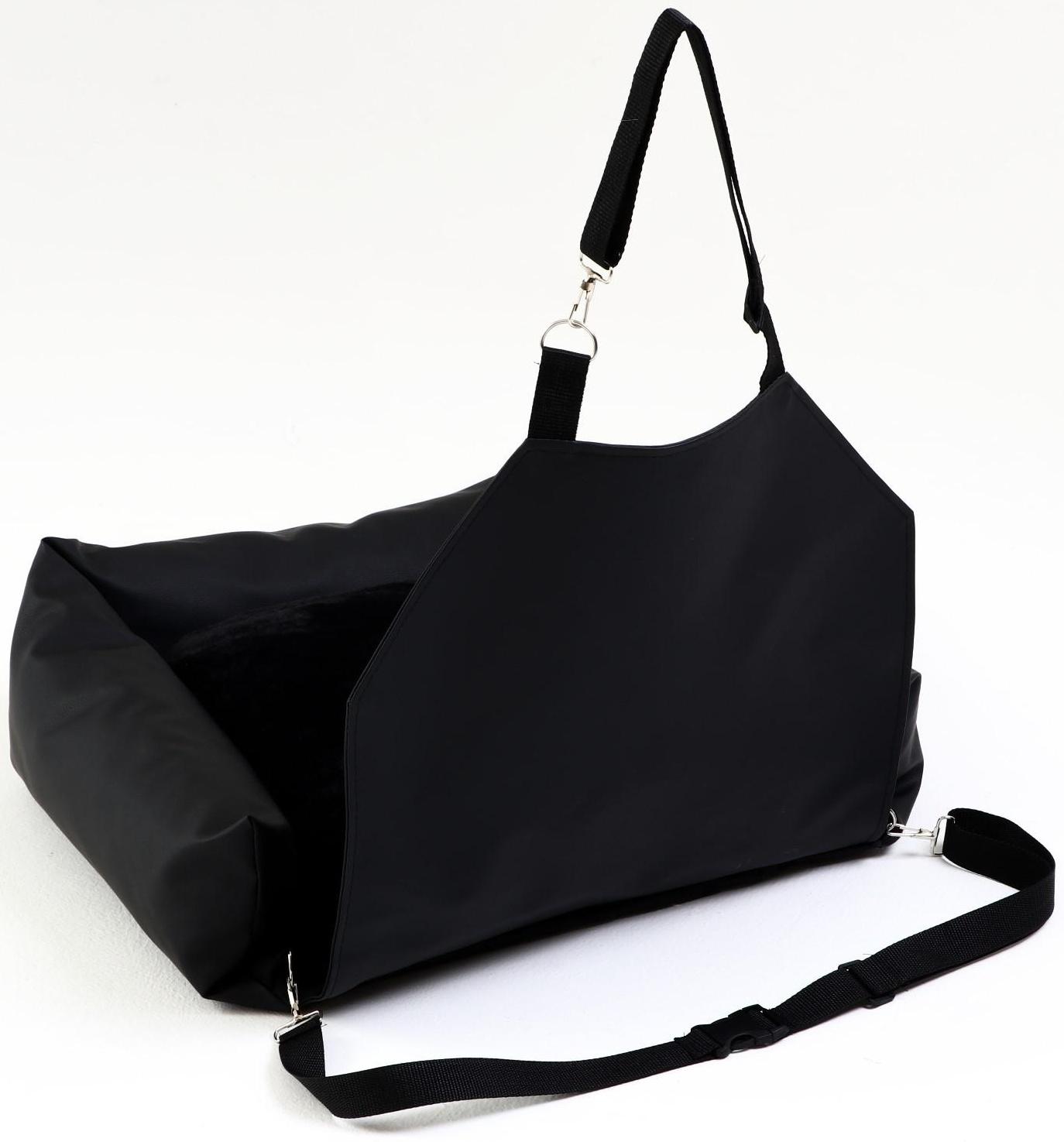 Автокресло для животных, экокожа, черный