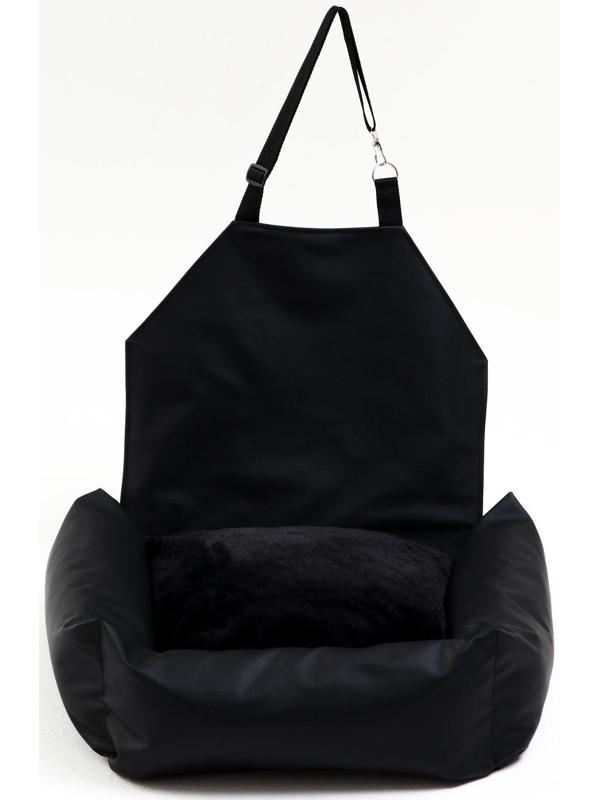 Автокресло для животных, экокожа, черный