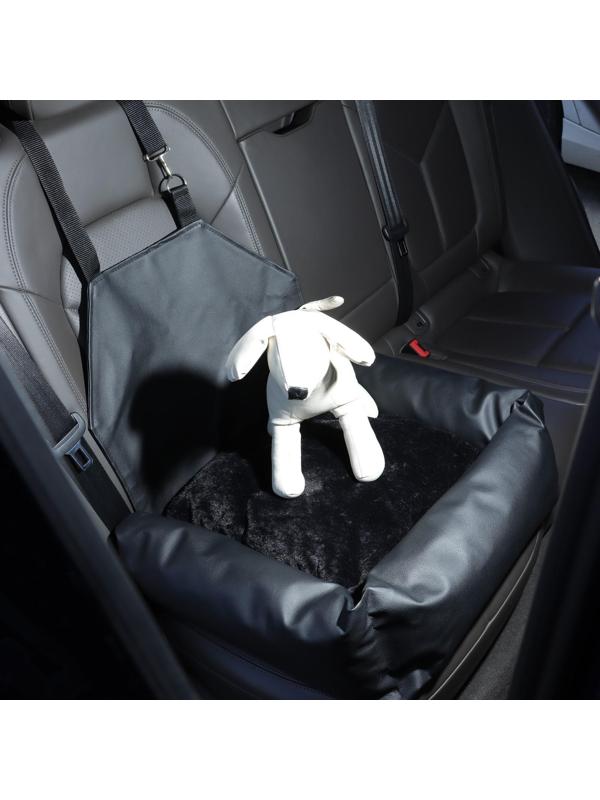 Автокресло для животных, экокожа, черный