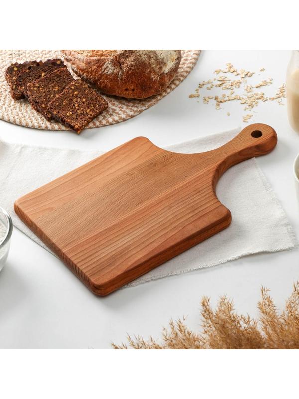 Доска разделочная с ручкой Доляна «Для подачи», 35×21×1,8 см, бук