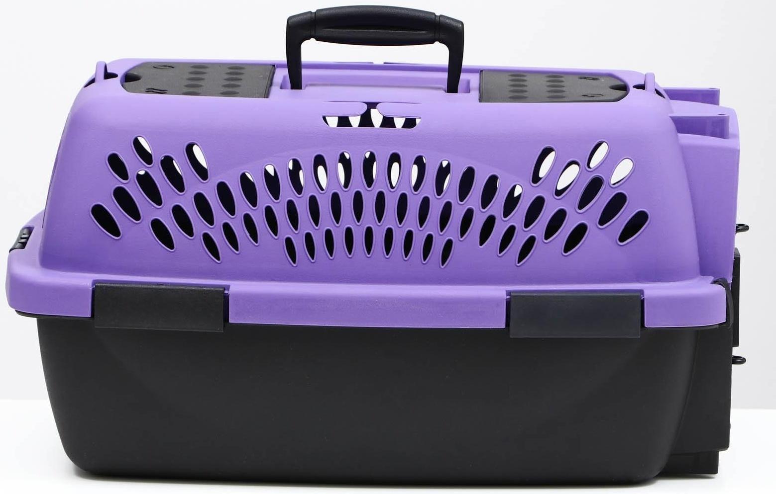 Переноска для животных с металлической дверью, 49 х 32 х 27, Фиолетовая