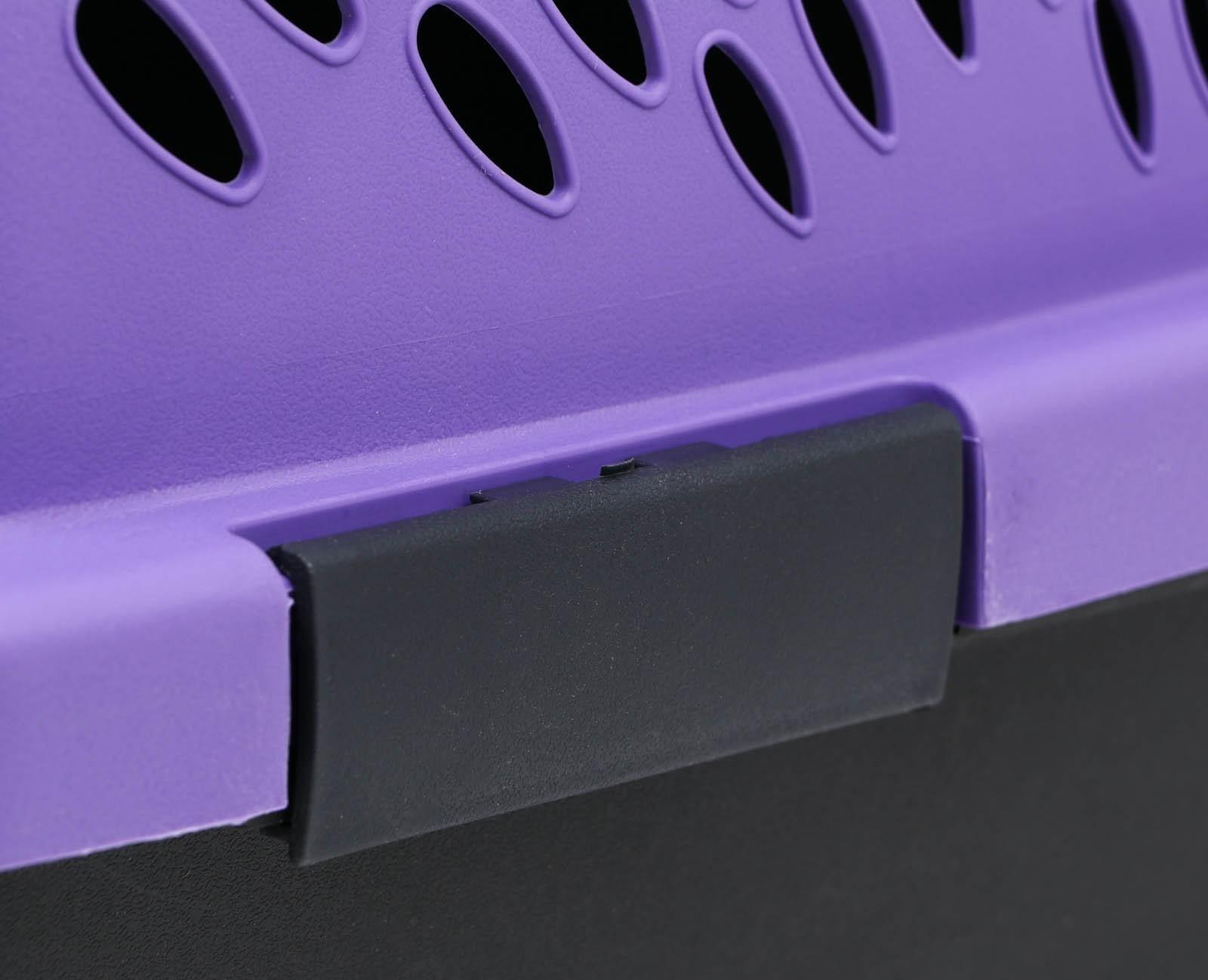 Переноска для животных с металлической дверью, 49 х 32 х 27, Фиолетовая