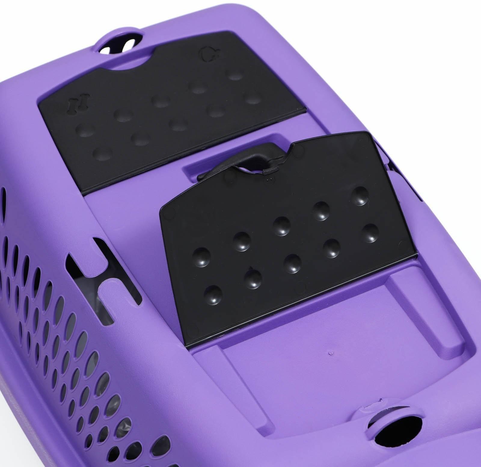 Переноска для животных с металлической дверью, 49 х 32 х 27, Фиолетовая