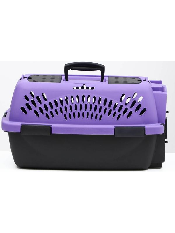 Переноска для животных с металлической дверью, 49 х 32 х 27, Фиолетовая