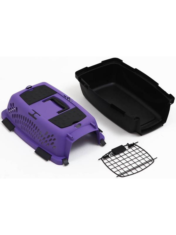 Переноска для животных с металлической дверью, 49 х 32 х 27, Фиолетовая