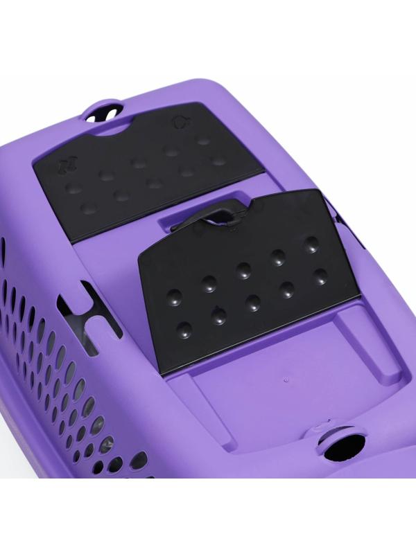 Переноска для животных с металлической дверью, 49 х 32 х 27, Фиолетовая