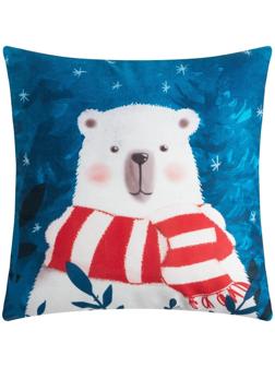 Подушка новогодняя Этель «Мишка», 40*40 см, 100% п/э, велюр