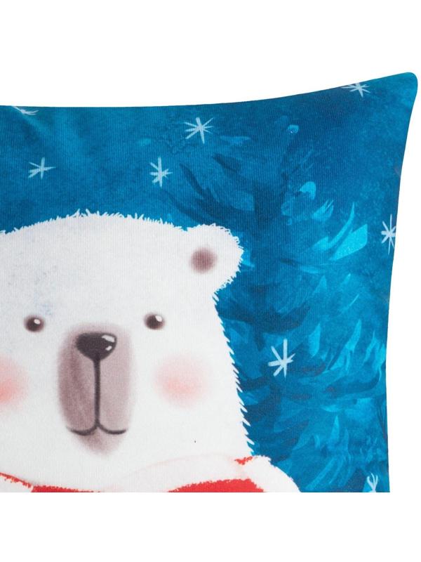 Подушка новогодняя Этель «Мишка», 40*40 см, 100% п/э, велюр