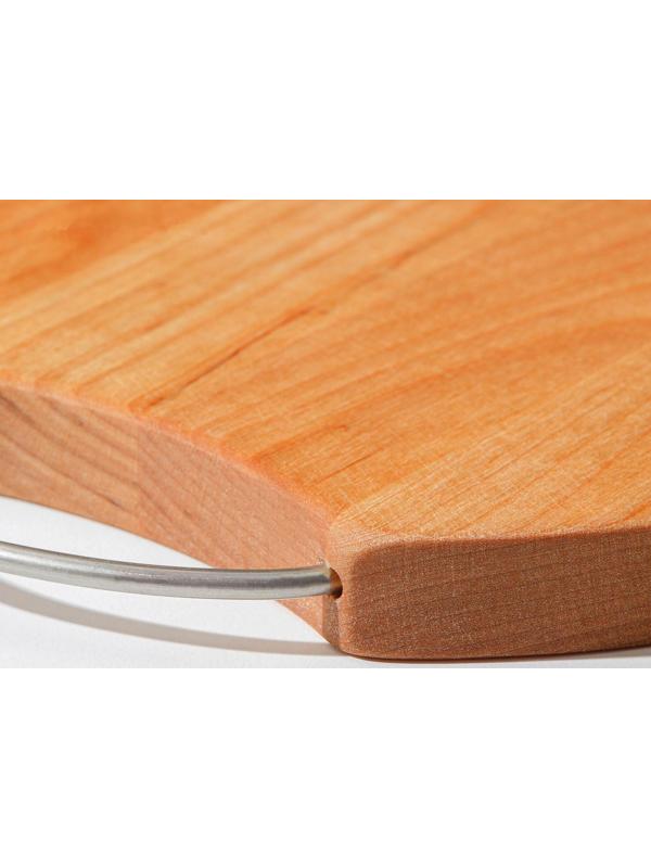 Доска разделочная с металлической ручкой Adelica, d=20×1,8 см, пропитана минеральным маслом, берёза