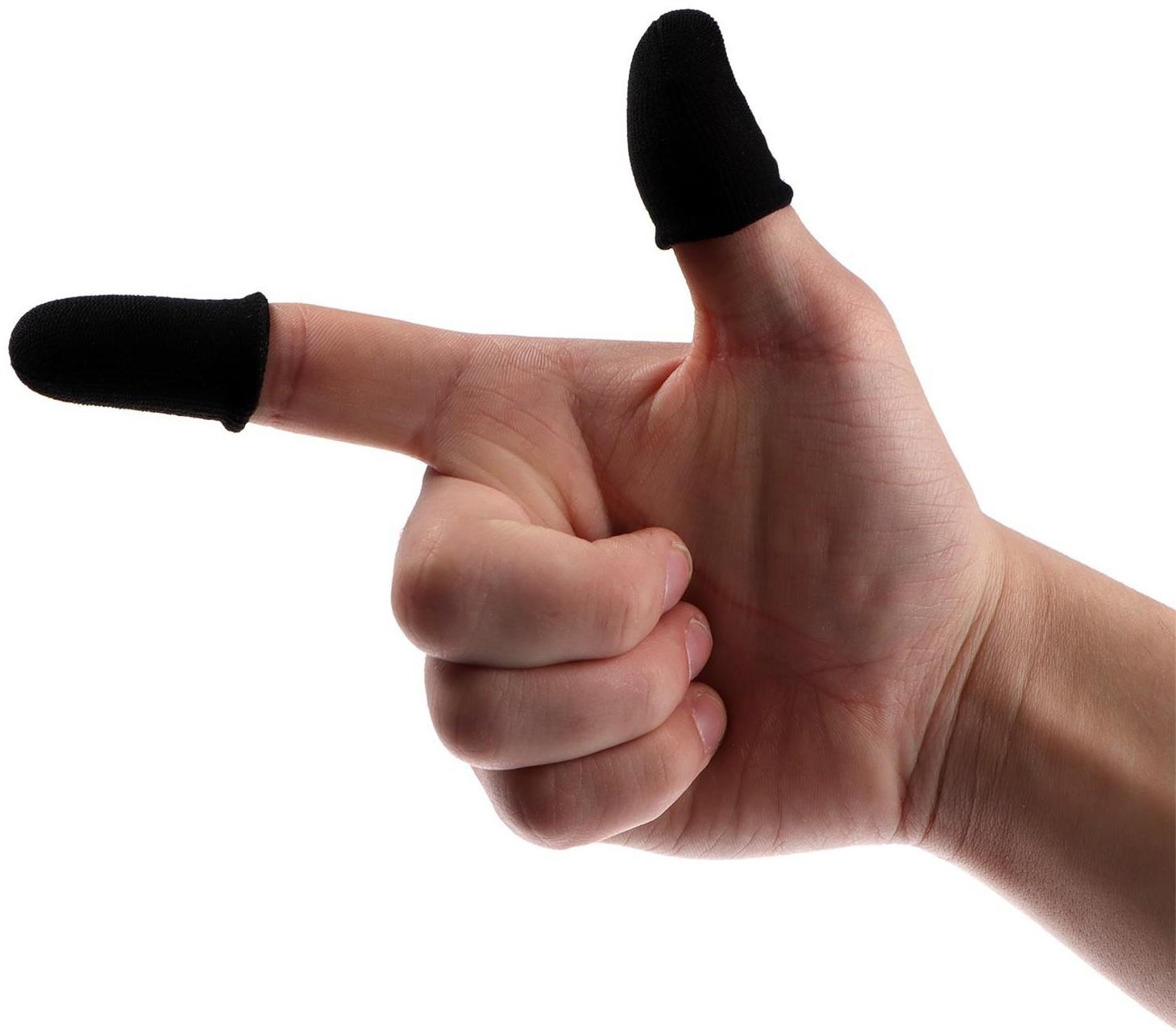 Напальчники для игр на смартфоне LuazON, с защитой от пота, 2 шт., черный