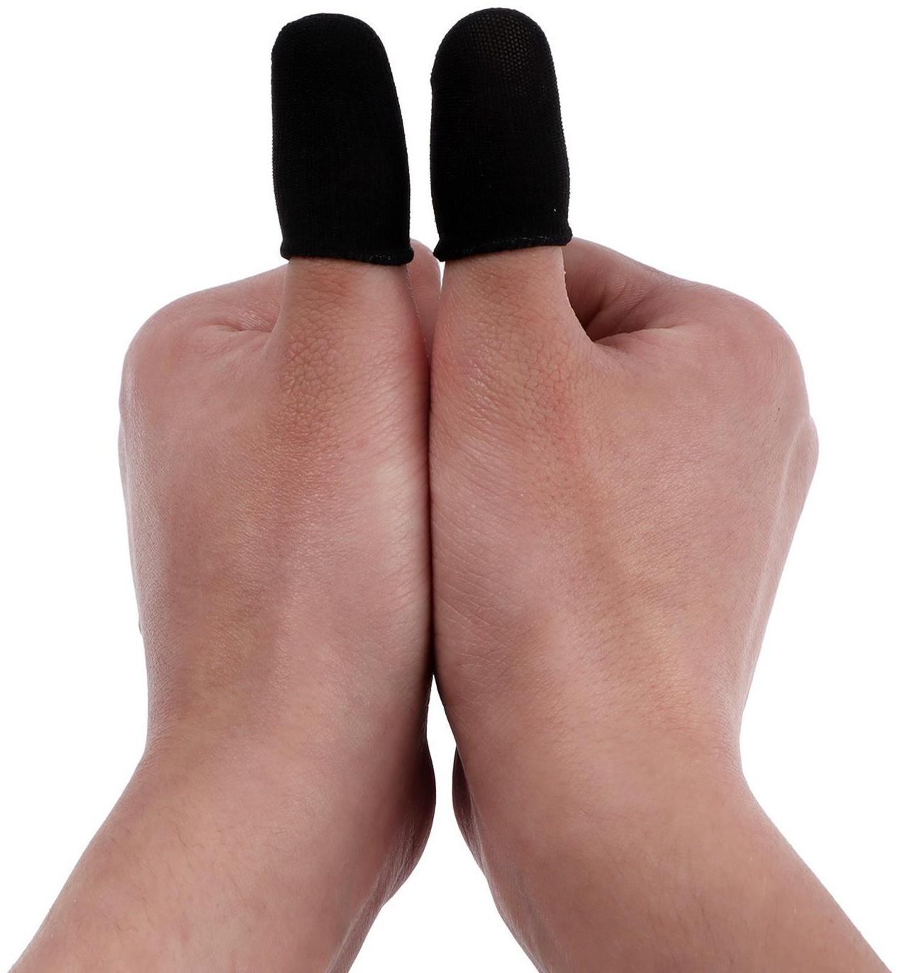 Напальчники для игр на смартфоне LuazON, с защитой от пота, 2 шт., черный