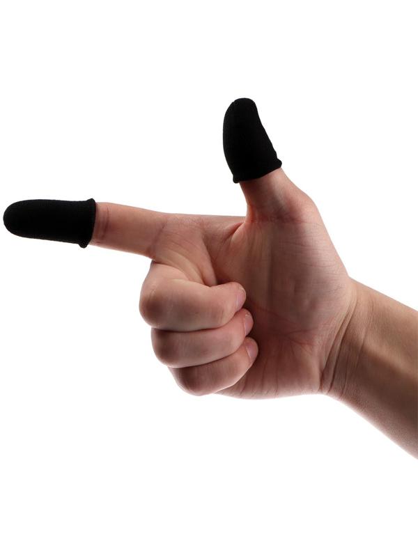 Напальчники для игр на смартфоне LuazON, с защитой от пота, 2 шт., черный