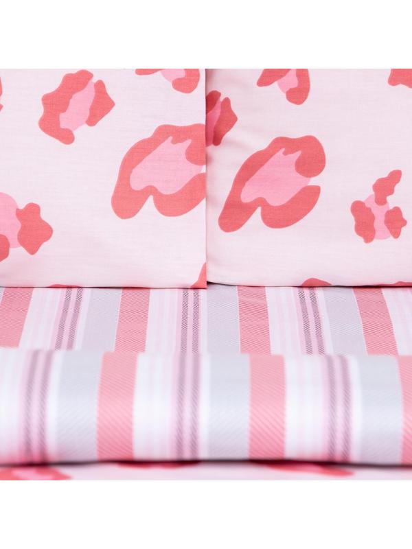 Постельное бельё LoveLife 1, 5сп Pink leopard 143х215см, 150х225см, 50х70см-2шт, 100%хлопок, сатин, 125г/м²