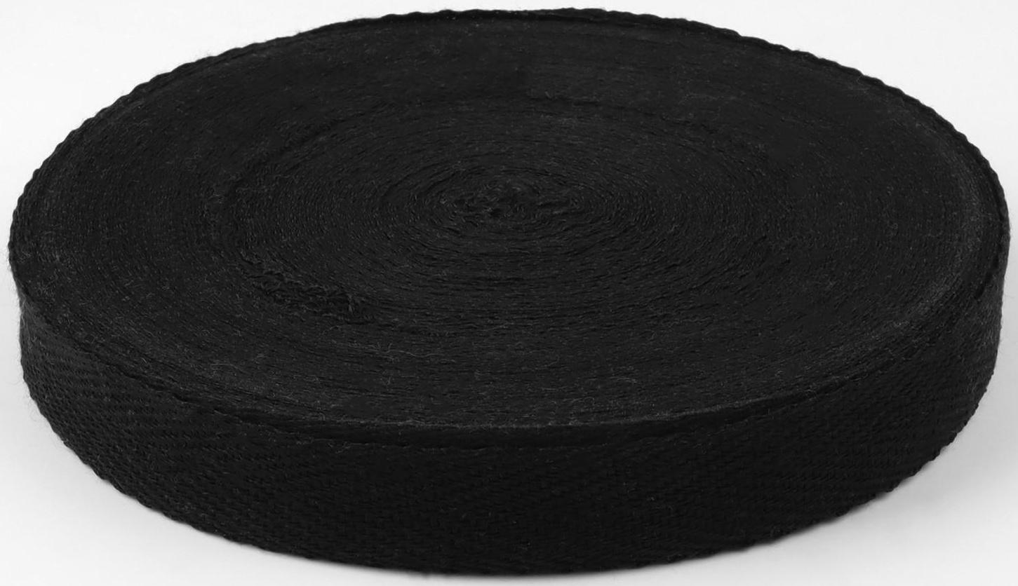 Лента киперная, 20 мм, 50 ± 1 м, плотность 3,33 гр/м, цвет чёрный