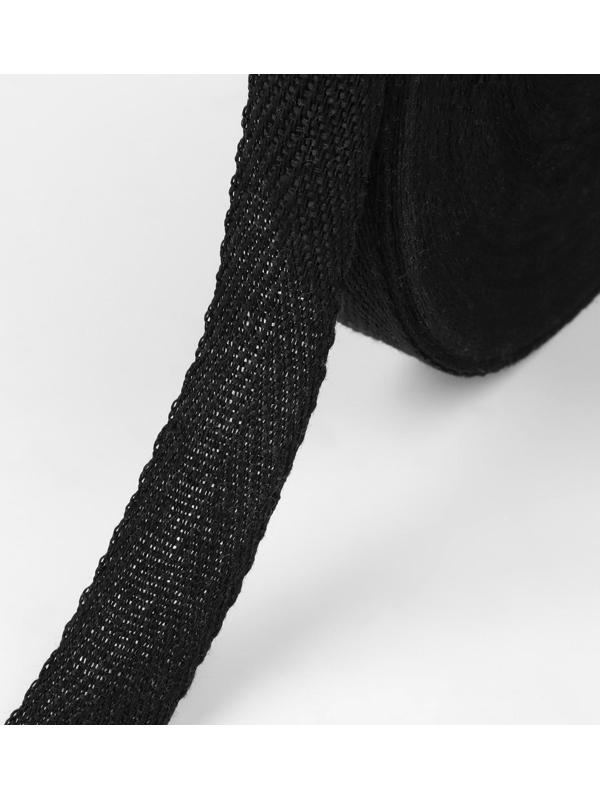 Лента киперная, 20 мм, 50 ± 1 м, плотность 3,33 гр/м, цвет чёрный