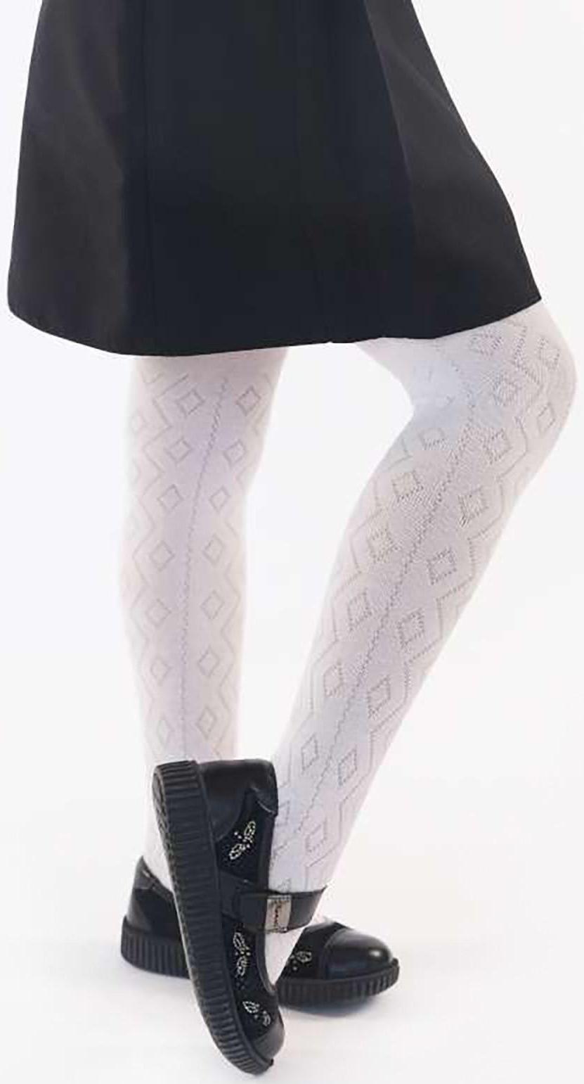 Колготки детские Ажурные, цвет белый, рост 116-122