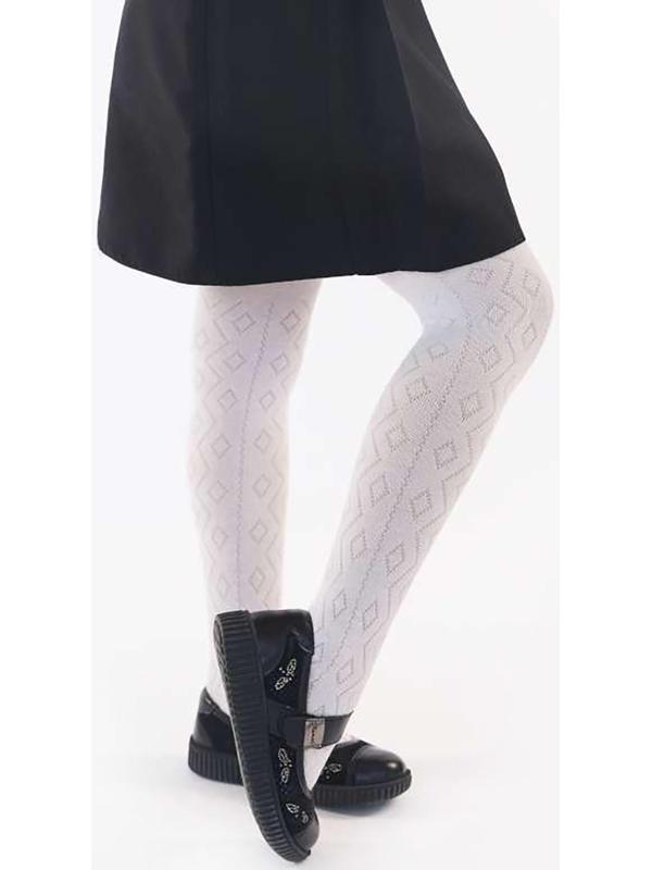 Колготки детские Ажурные, цвет белый, рост 116-122