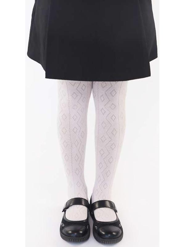 Колготки детские Ажурные, цвет белый, рост 116-122