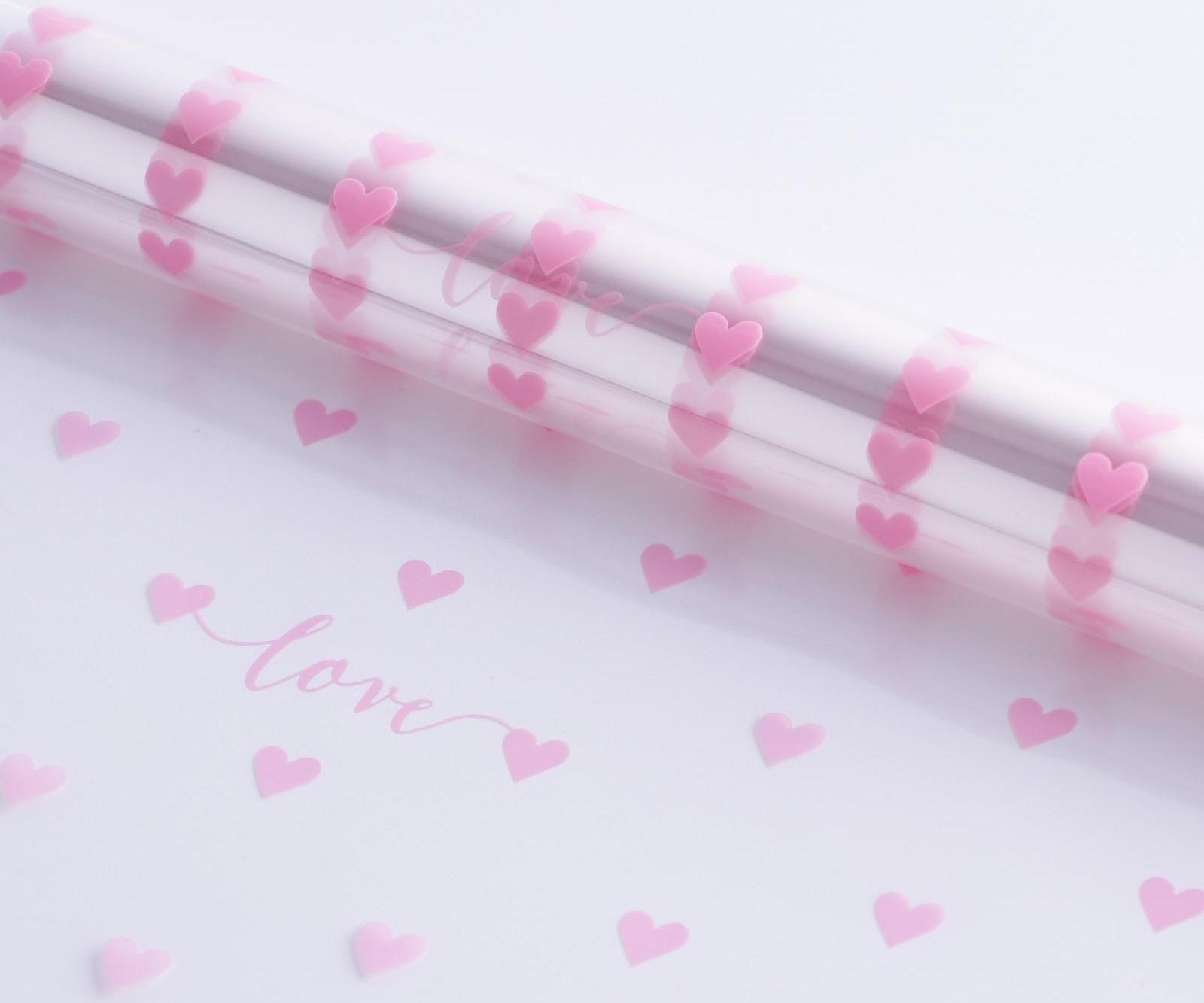 Пленка глянцевая «Сердца», 0,6 х 8 м