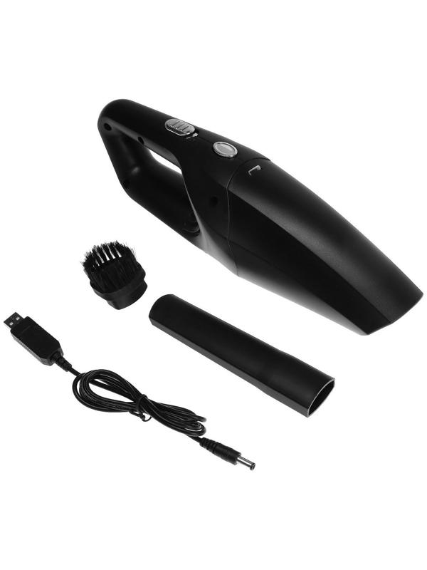 Пылесос автомобильный, беспроводной, 2 насадки, 120 Вт, 12 В, черный