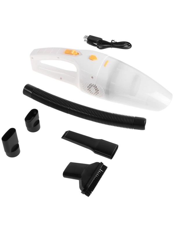 Пылесос автомобильный CARTAGE, беспроводной, 5 насадок, 140 Вт, 12 В, белый