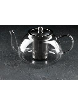 Чайник стеклянный заварочный с металлическим ситом «Жак», 1 л, 21×14×11 см