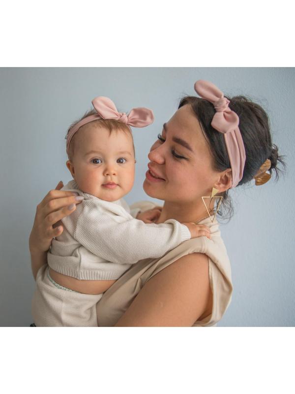 Набор повязок для мамы и дочки Baby of nature: pink