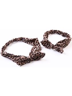 Набор повязок для мамы и дочки Leopard print