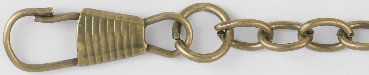 Цепочка для сумки, с карабинами, железная, 5 × 7 мм, 120 см, цвет бронзовый